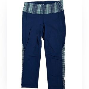 Athleta Leggings Crop Navy And Green Size Small - Crop Leggings - Athleta -